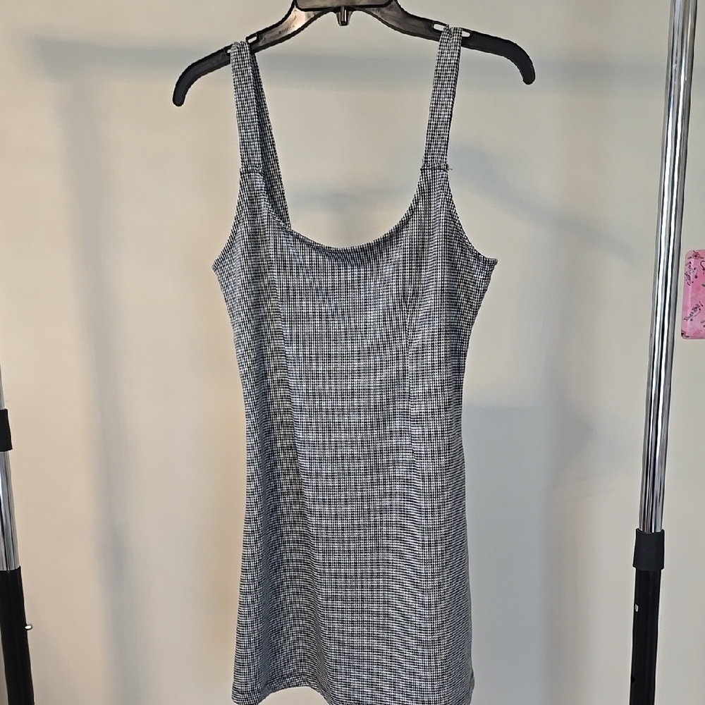 Chic Black and White Checkered Dress